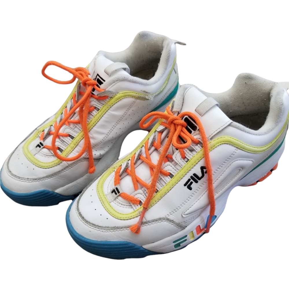 Fila Disruptor Multicolor Neon Shoes Size 9
